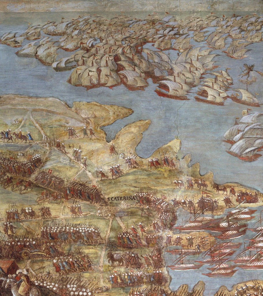 Detail of The siege of Malta. Detail by Matteo Perez d'Aleccio