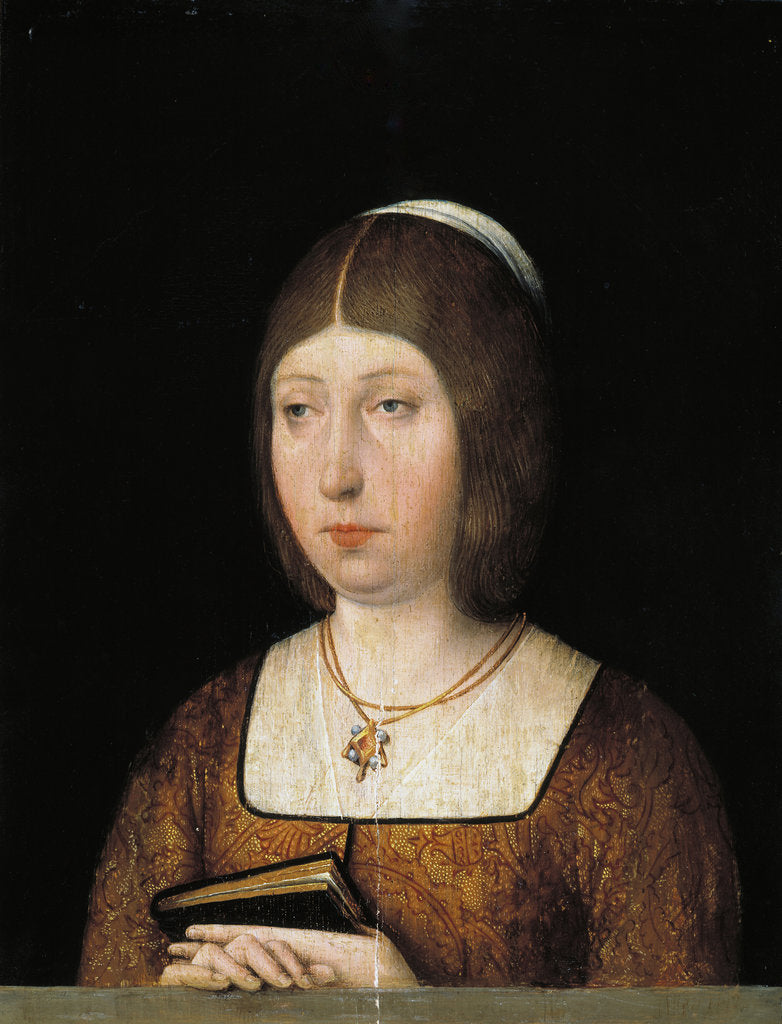 Detail of Queen Isabella I of Castile, c. 1490 by Anonymous