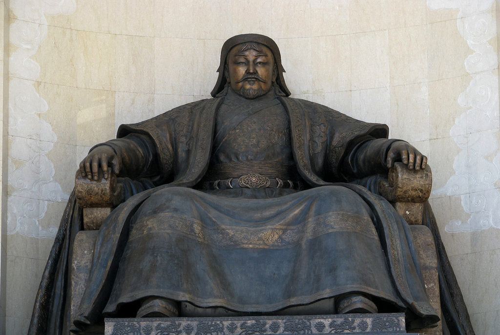 Detail of Seated statue of Chingis Khan at the Parliament Building in Ulan Bator, 2005 by Anonymous