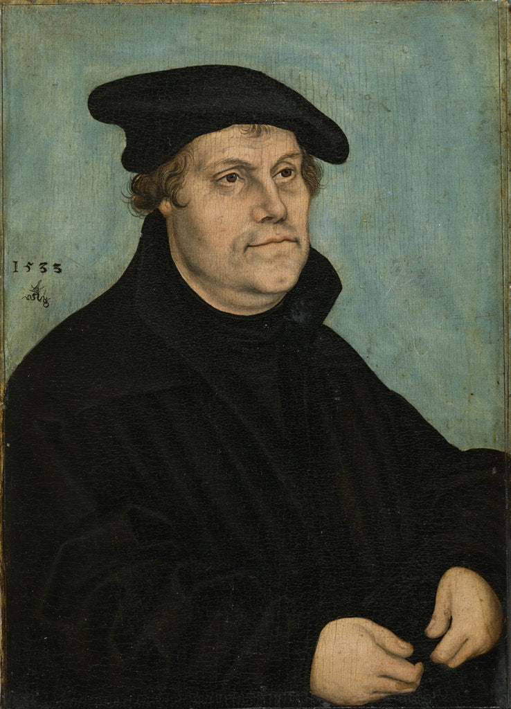 Detail of Martin Luther at the Age of 50, 1533 by Lucas Cranach the Elder