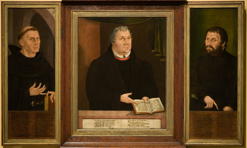 Detail of The Luther Shrine, triptych, 1572 by Veit Thiem
