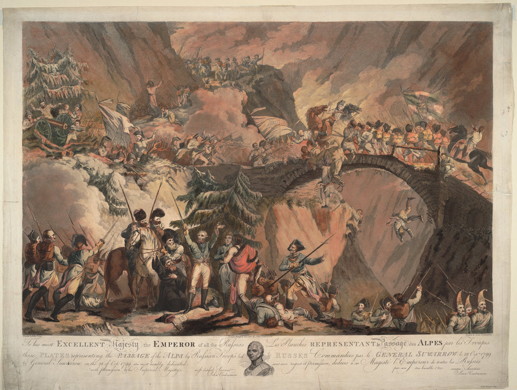 Detail of Army of Alexander Suvorov Crossing the Alps in 1799, 1805 by Robert Carr Porter
