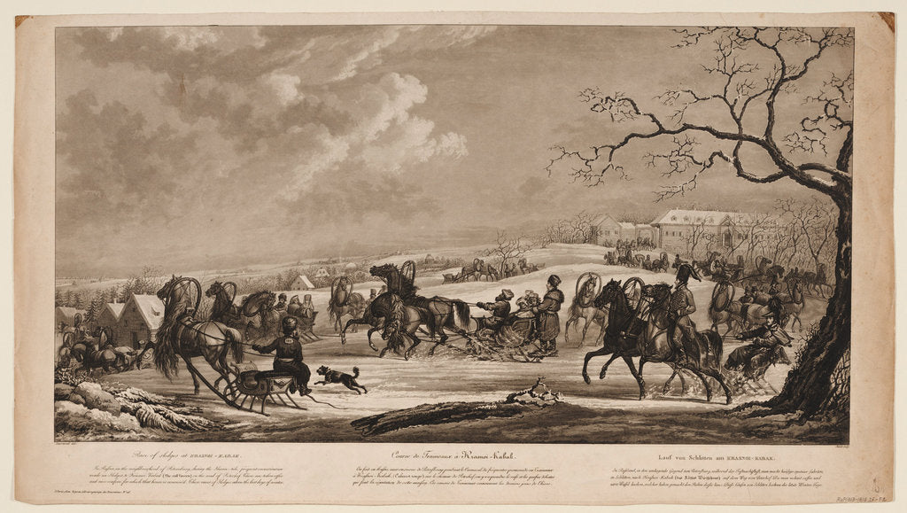 Detail of Race of sledges at Krasny Kabachok (Little Red Tavern), 1814 by Alexander Ivanovich Sauerweid
