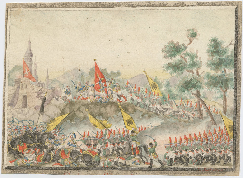 Detail of Russian army captured Izmail fortress in 1790, 1829 by Anonymous