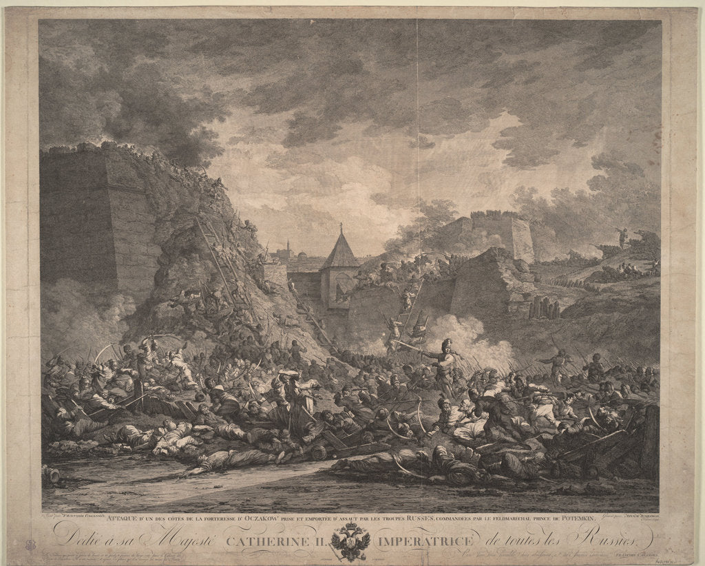 Detail of The Siege of the Fortress Ochakov on December 1788, 1792 by Francesco Giuseppe Casanova