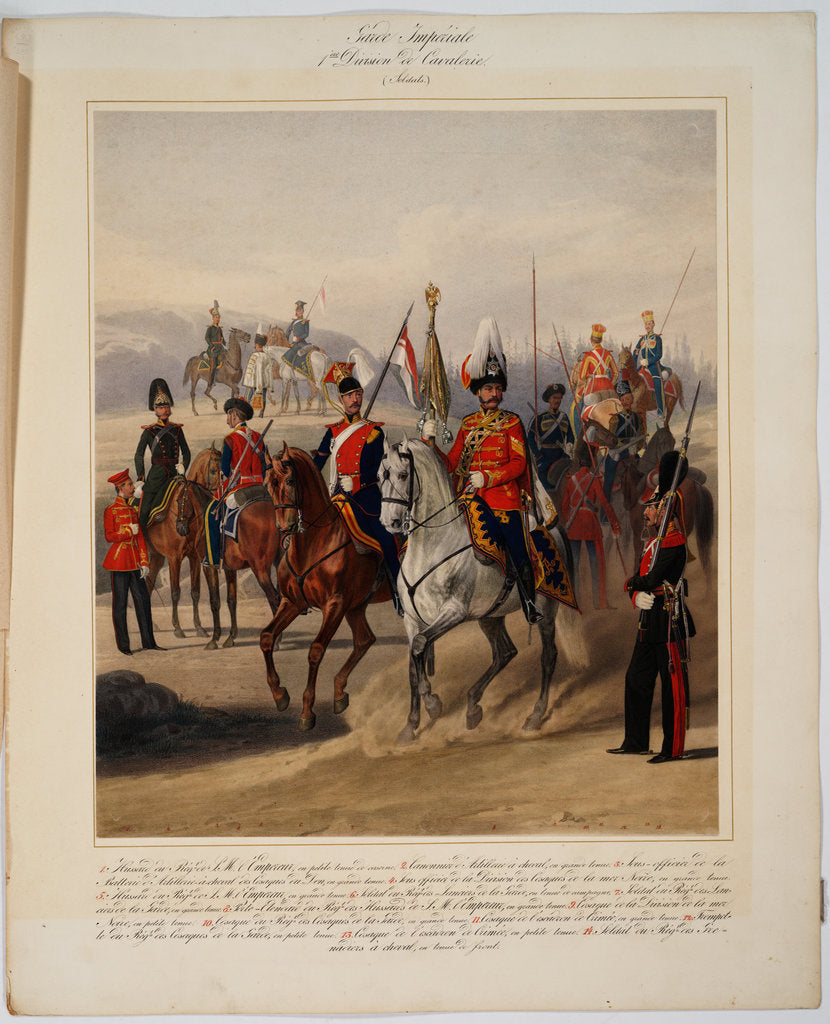 Detail of Soldiers of the 1st Guard Cavalry Division of the Russian Imperial Guard, 1867 by Karl Karlovich Piratsky