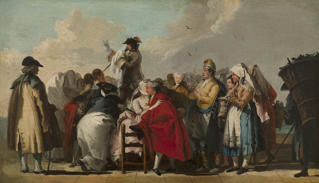 Detail of The Venetian Charlatan, ca 1764-1765 by Giandomenico Tiepolo