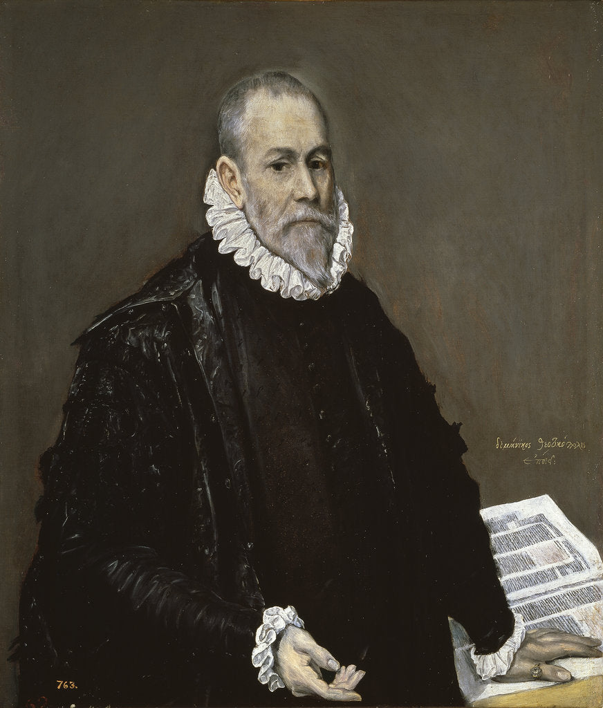 Detail of Portrait of a Physician, 1582-1585 by Dominico El Greco