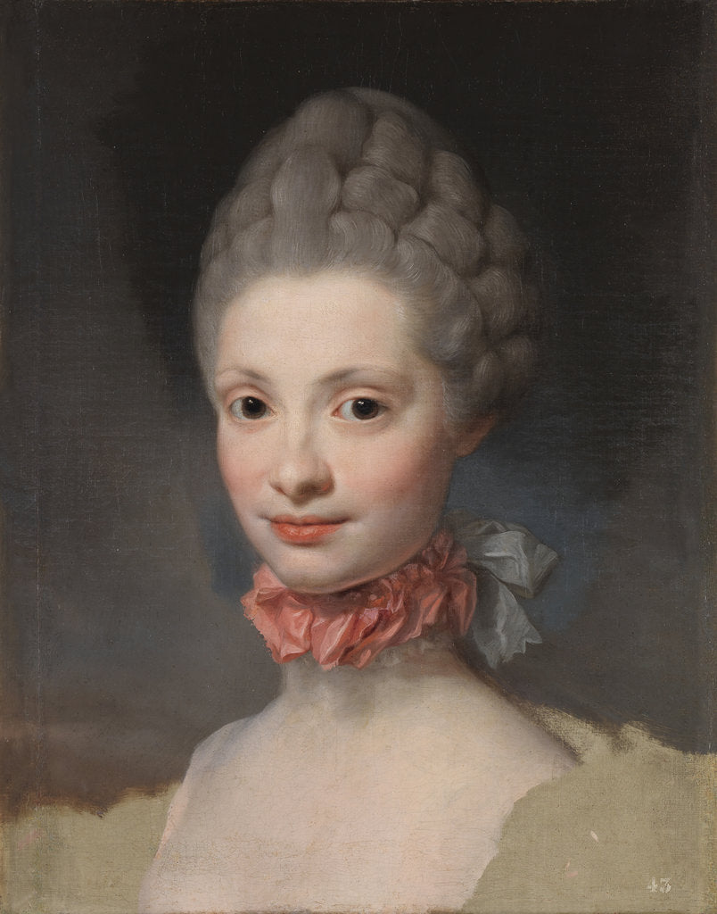 Detail of Portrait of Maria Luisa of Parma as Princess of Asturias, 1765 by Anton Raphael Mengs