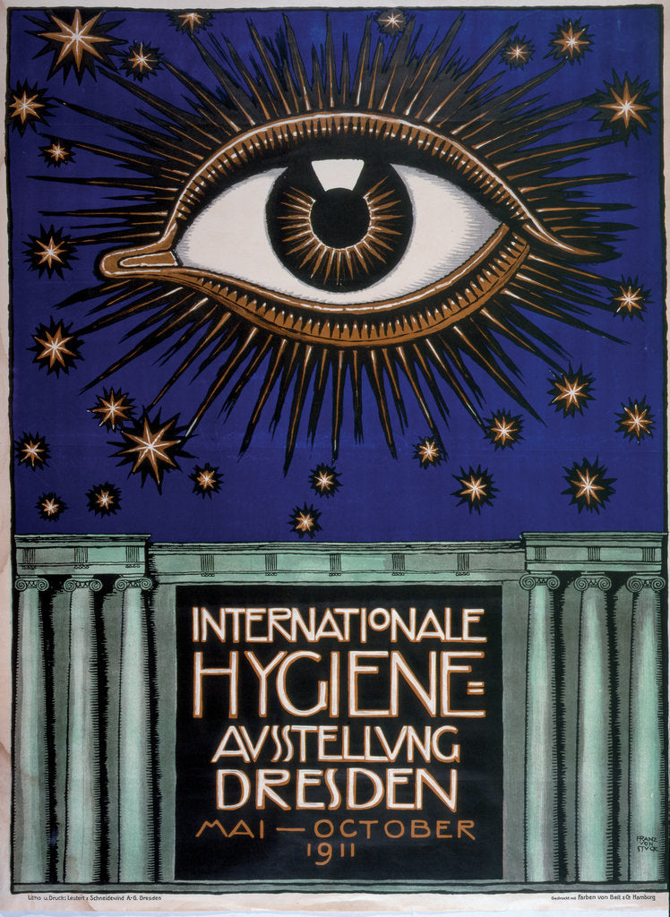 Detail of Poster for the 1911 First International Hygiene Exhibition, 1911 by Franz Ritter von Stuck