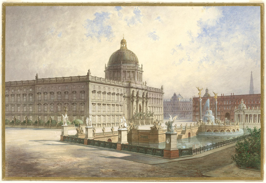 Detail of The Berliner Stadtschloss. View of the palace facade from the palace bridge, 1886 by Hermann Ziller