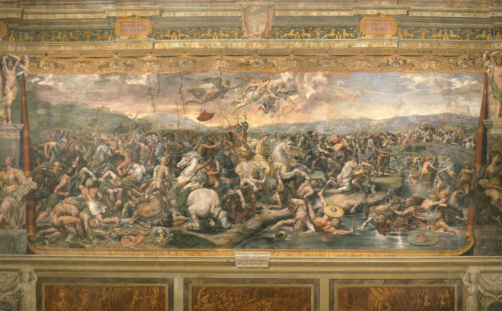 Detail of The Battle of the Milvian Bridge, 1517-1524 by Gianfrancesco Penni