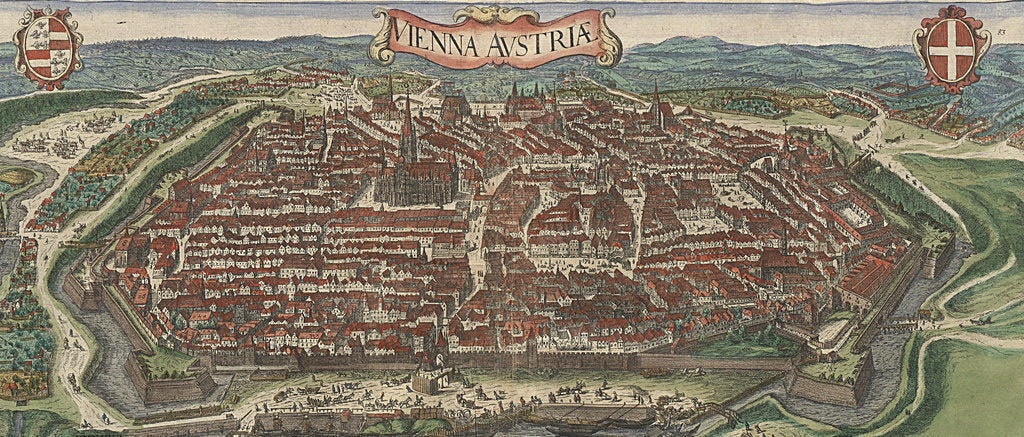 Detail of Birds-eye view of Vienna from North, 1609 by Jacob Hoefnagel