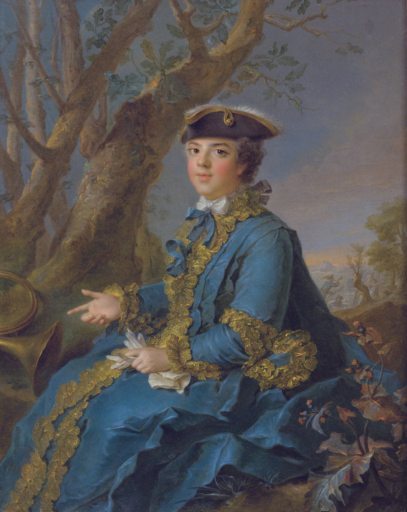 Detail of Louise Élisabeth of France, Duchess of Parma, 1760 by Jean-Marc Nattier