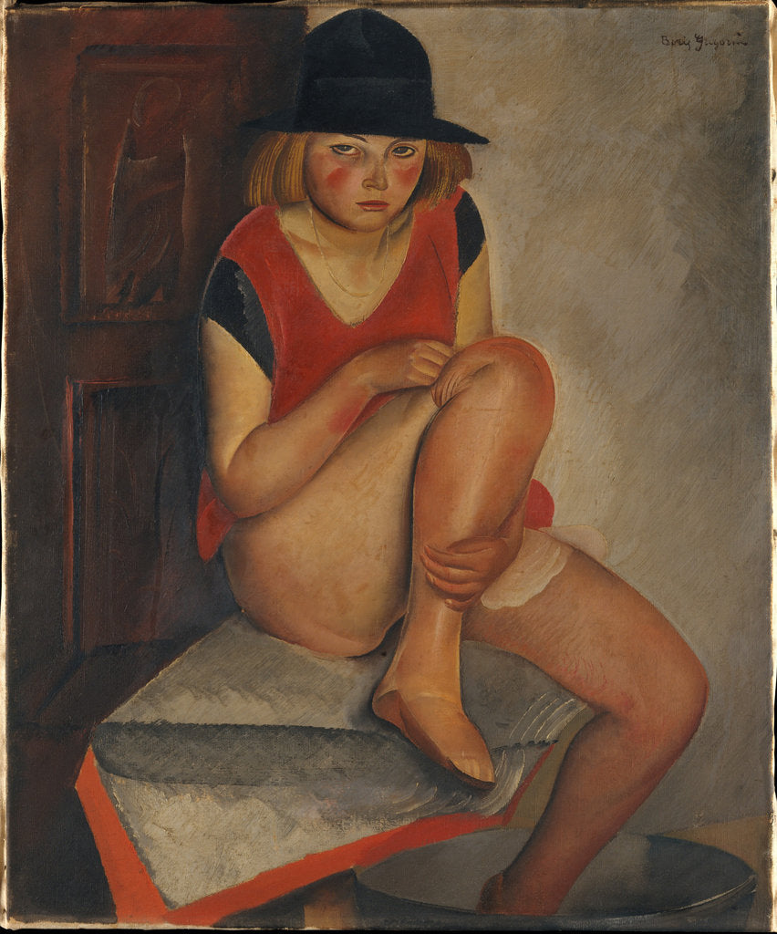 Detail of The Model, ca 1926 by Boris Dmitryevich Grigoriev