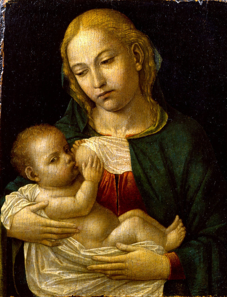 Detail of Madonna del Latte, ca 1485 by Ambrogio Bergognone