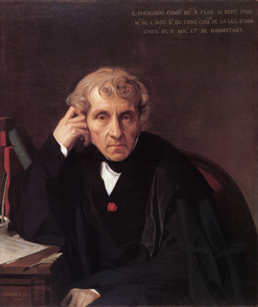 Detail of Portrait of the composer Luigi Cherubini, 1841 by Jean Auguste Dominique Ingres