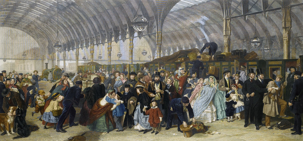 Detail of The Railway Station, 1866 by William Powell Frith