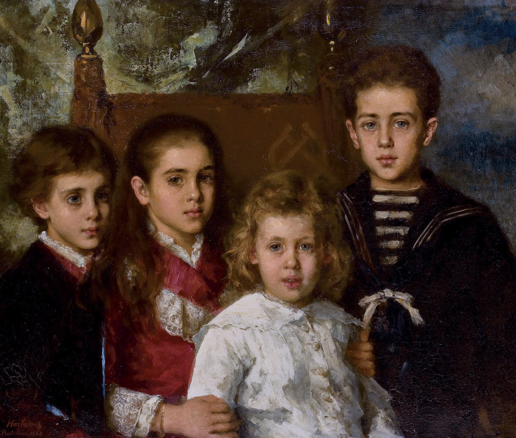 Portrait of the children of Paul Pavlovich Demidoff, 2nd Prince of San Donato, Avrora, A by Alexei Alexeyevich Harlamov