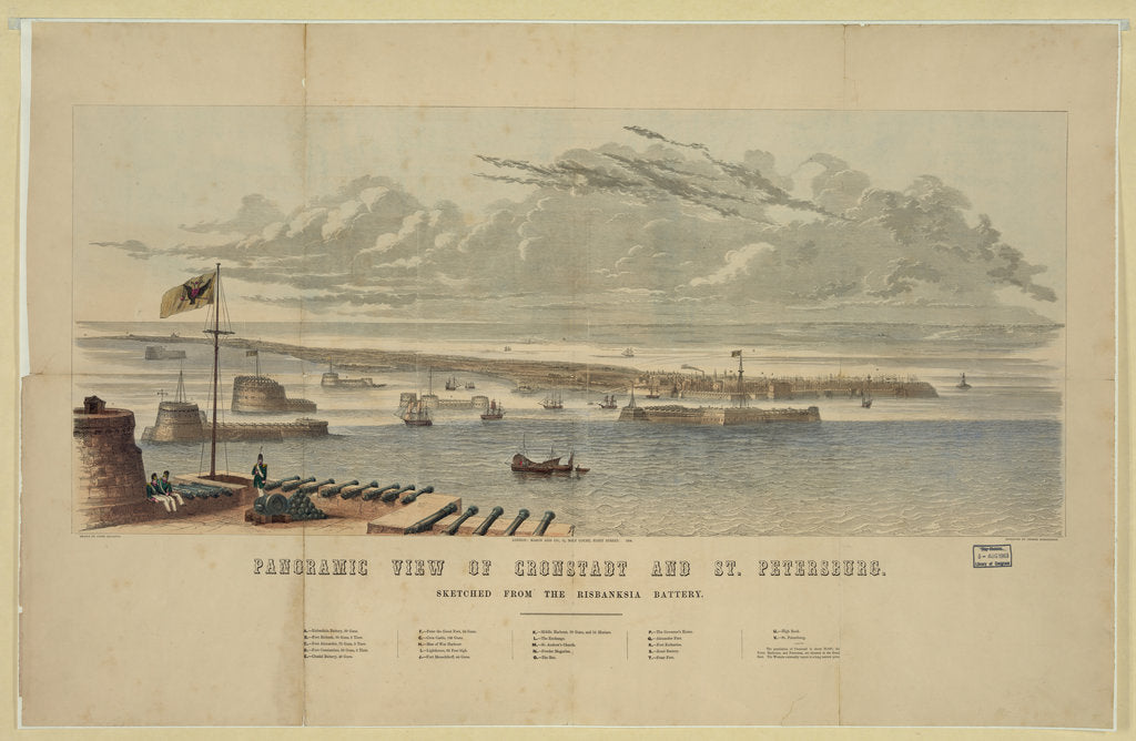 Detail of Panoramic view of Kronstadt and St. Petersburg by Anonymous