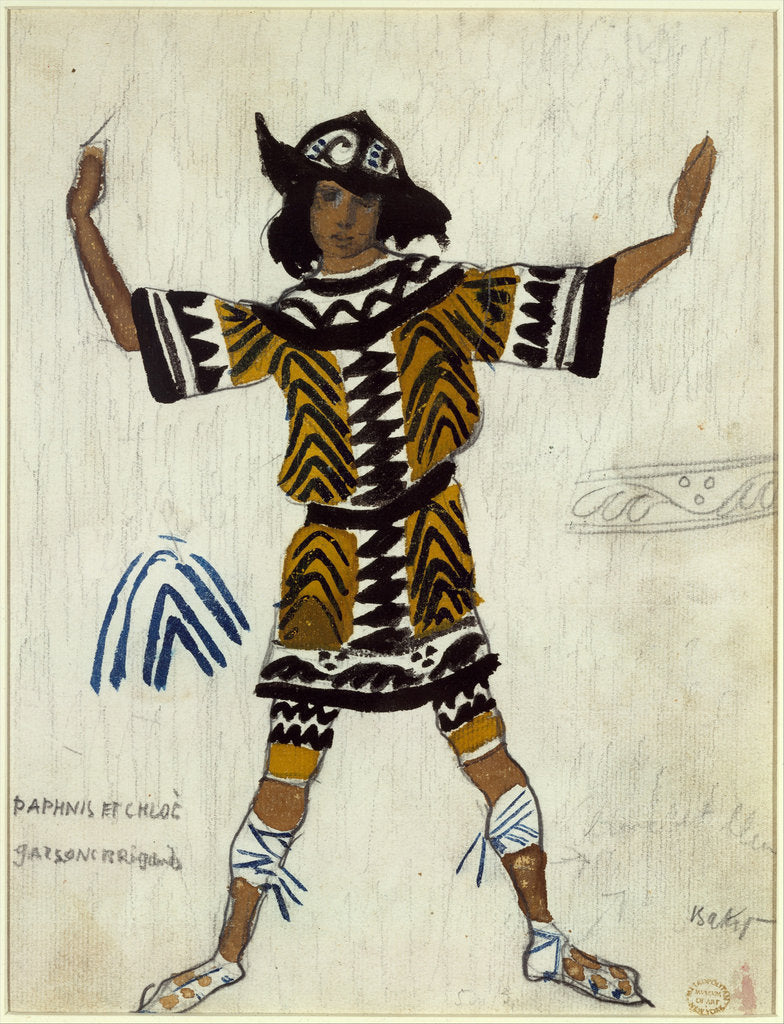 Detail of Costume design for the ballet Daphnis et Chloé by M. Ravel, 1912 by Léon Bakst