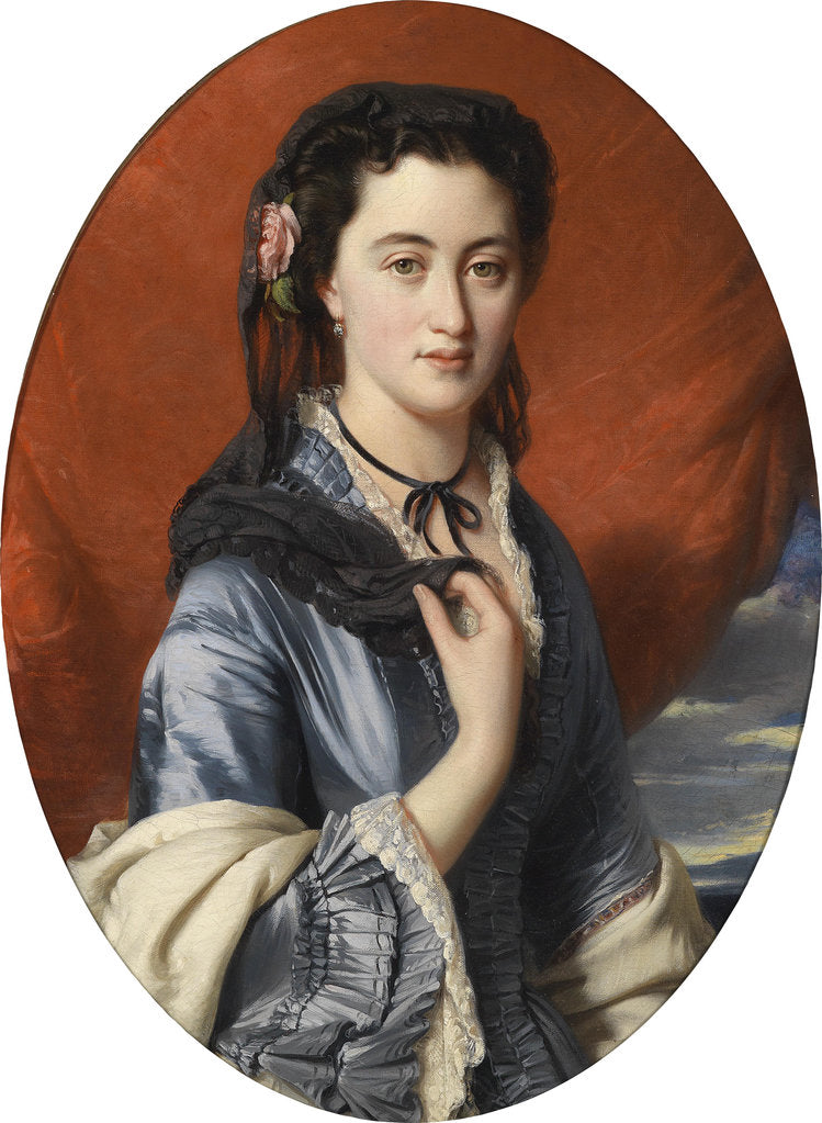 Detail of Portrait of Countess Varvara Musina-Pushkina, 1864 by Franz Xavier Winterhalter