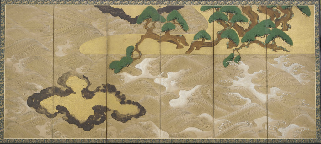 Detail of Waves at Matsushima, Early 17th cen by Tawaraya Sotatsu