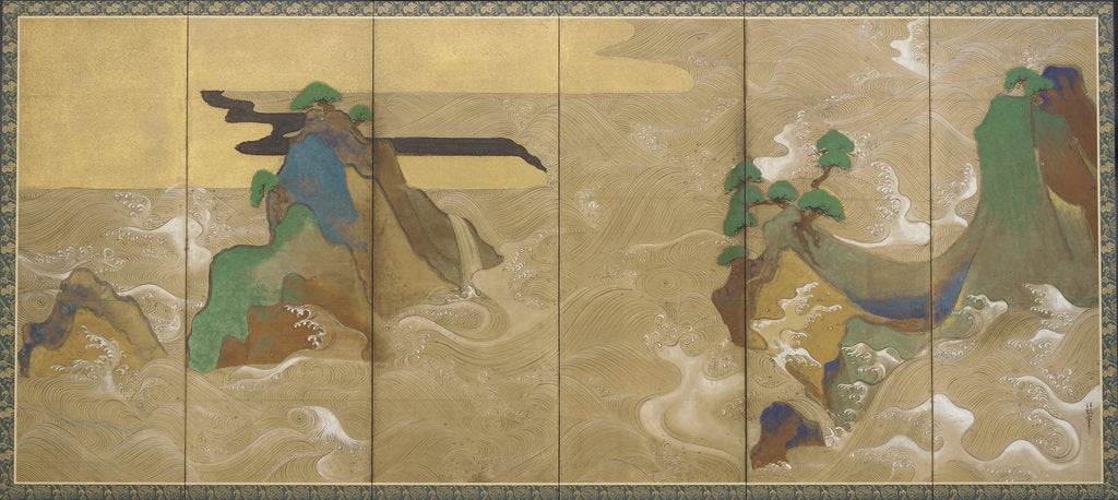 Detail of Waves at Matsushima, Early 17th cen by Tawaraya Sotatsu