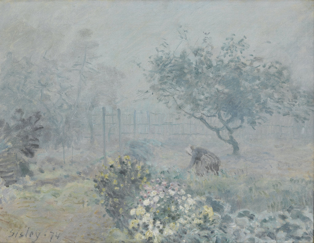 Detail of Fog, Voisins, 1874 by Alfred Sisley