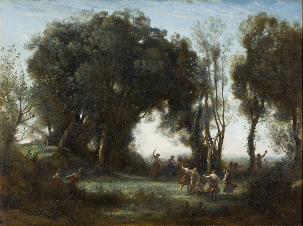 Detail of A Morning. The dance of the Nymphs, 1850 by Jean-Baptiste Camille Corot