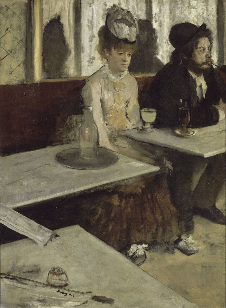 Detail of In a Café (Absinthe), 1873 by Edgar Degas