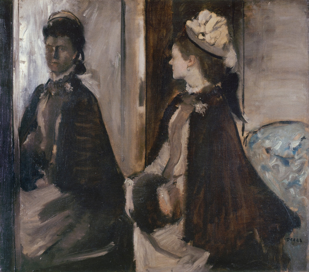 Detail of Mrs Jeantaud in the Mirror, c. 1875 by Edgar Degas