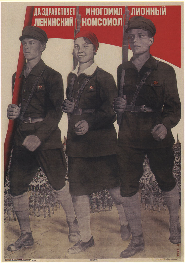 Detail of Long live the multi-million-member Leninist Komsomol, 1932 by Gustav Klutsis