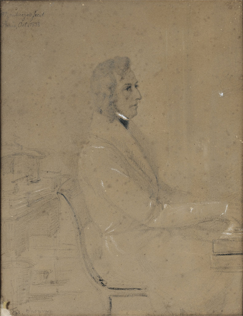Detail of Frédéric Chopin at piano by Jakob Götzenberger