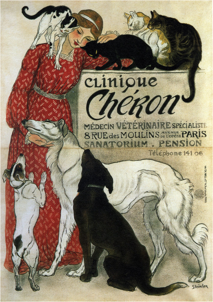 Detail of Clinique Chéron, 1905 by Théophile Alexandre Steinlen