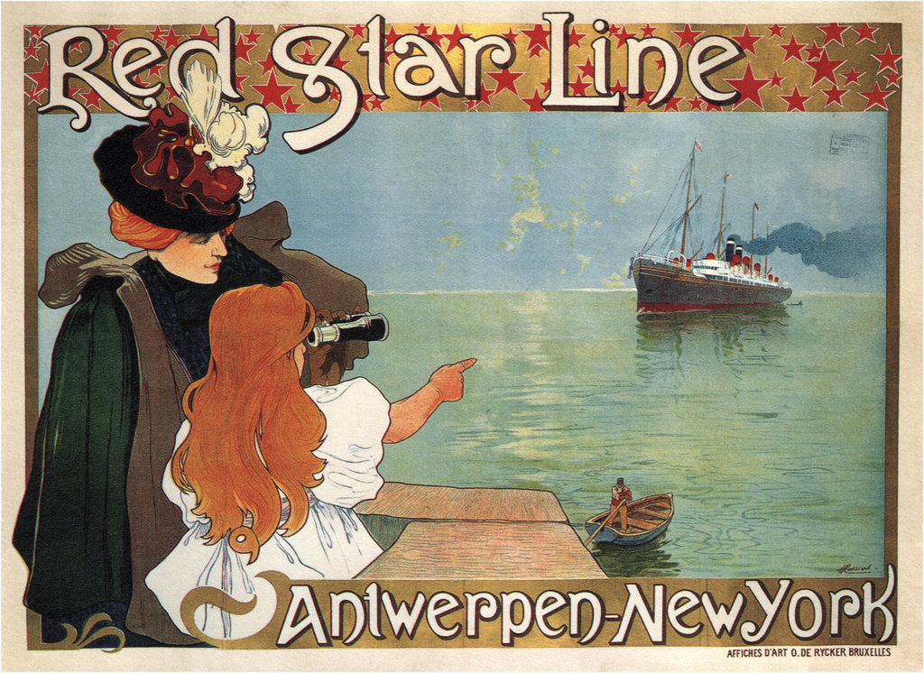 Detail of Red Star Line, 1899 by Henri Cassiers