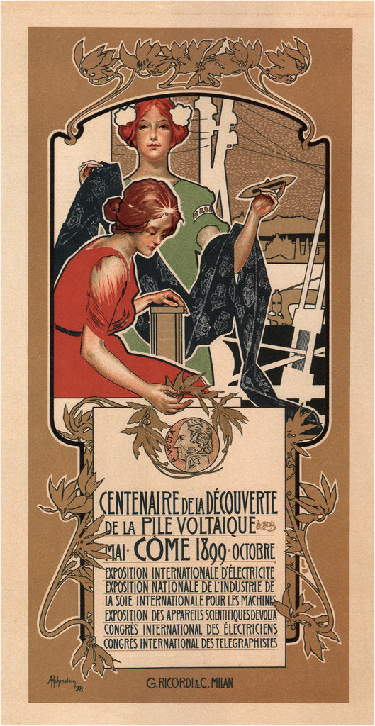 Detail of The 100th Anniversary of Voltas Discovery of the Electric Battery, 1898 by Adolfo Hohenstein