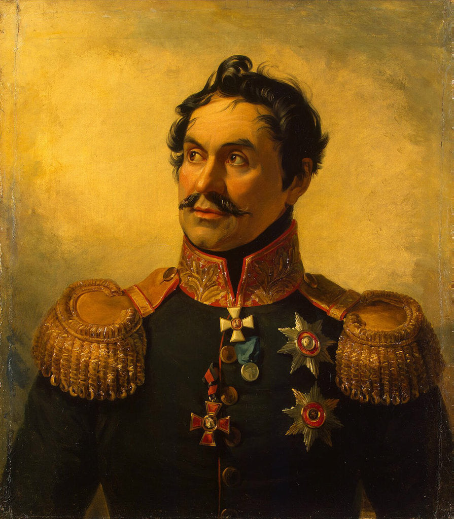 Detail of Portrait of Yefim Chaplits, before 1825 by George Dawe