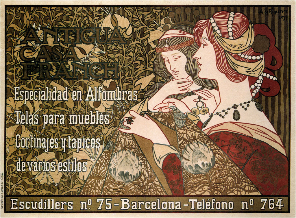 Detail of Antigua Casa Franch, 1899 by Alejandro de Riquer Inglada