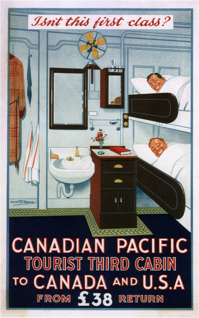 Detail of Canadian Pacific Tourist Third Cabin, 1925 by Alick Ritchie