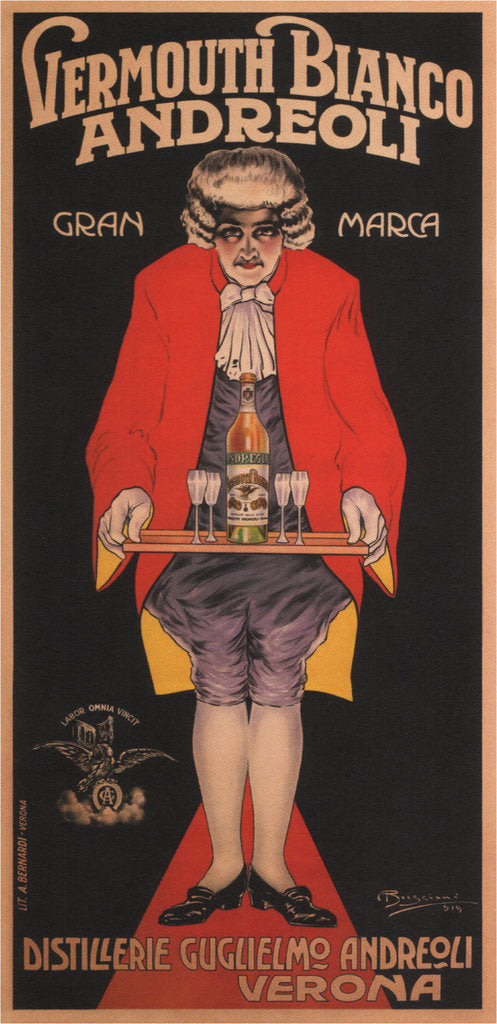 Detail of Vermouth Bianco Andreoli, 1919 by Attilio Bresciani