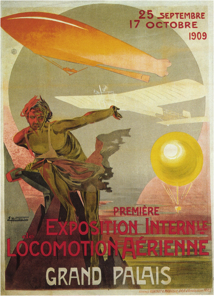 Detail of The first Salon de la locomotion aérienne, 1909 by Ernest Montaut