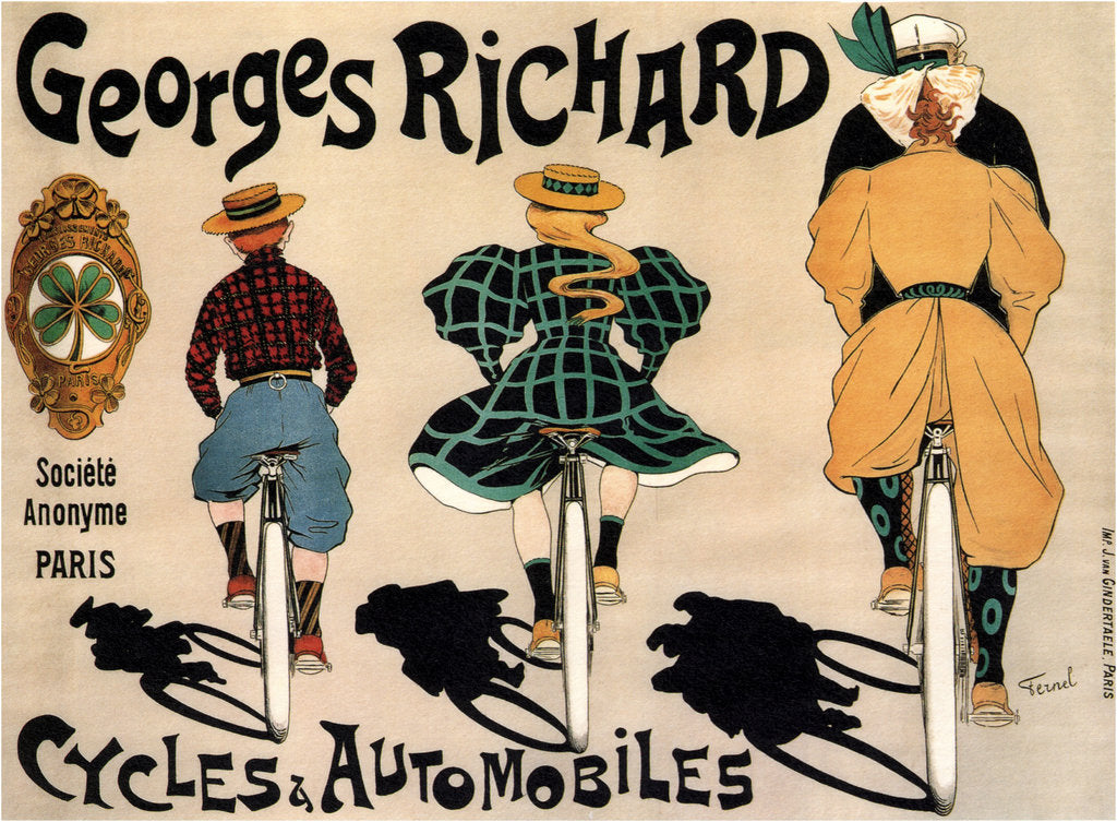 Detail of Cycles and cars Georges Richard, 1896 by Fernand Fernel