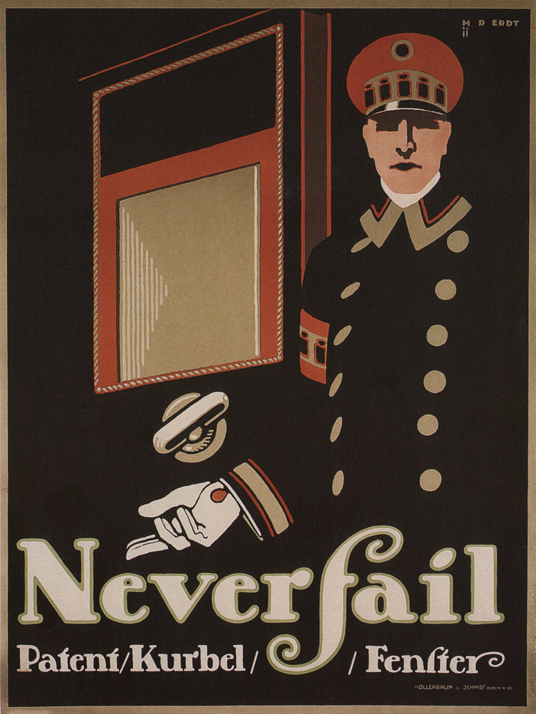 Detail of Never fail windows, 1911 by Hans Rudi Erdt