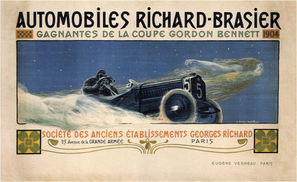 Detail of Automobiles Richard-Brasies, 1904 by Henri Jules Ferdinand Bellery-Desfontaines
