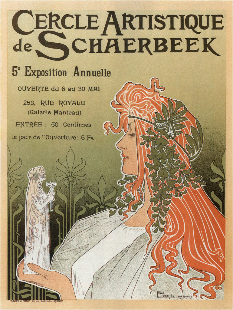 Detail of Artistic Club of Schaerbeek, 5th annual show, 1897 by Henri Privat-Livemont