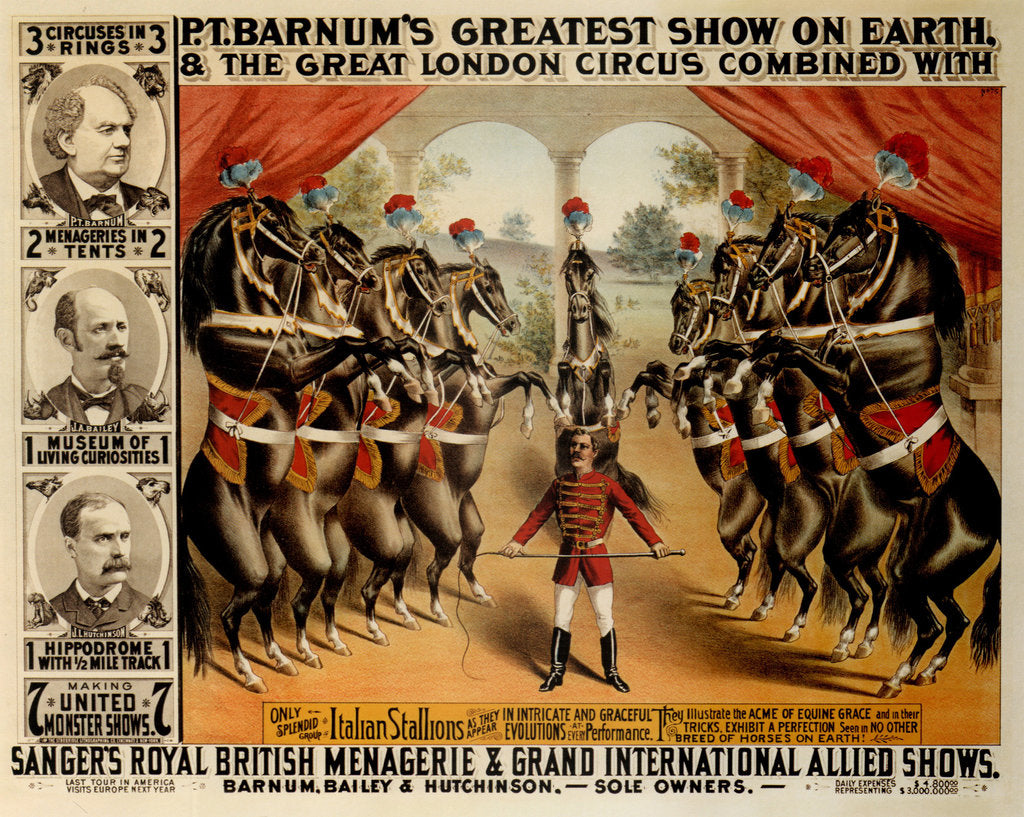 Detail of Barnums Greatest Show On Earth, 1882 by The Strobridge Lithographing Company