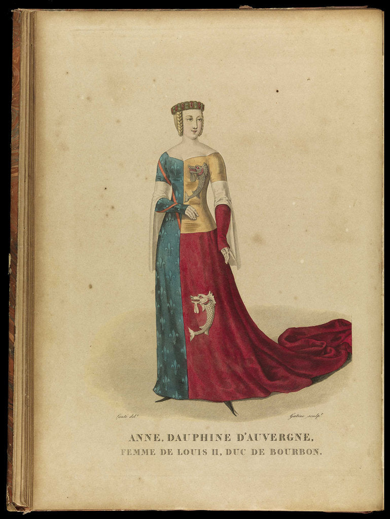 Detail of Anne of Auvergne, Countess of Forez and Duchess of Bourbon, Late 18th cent by Georges Jacques Gatine