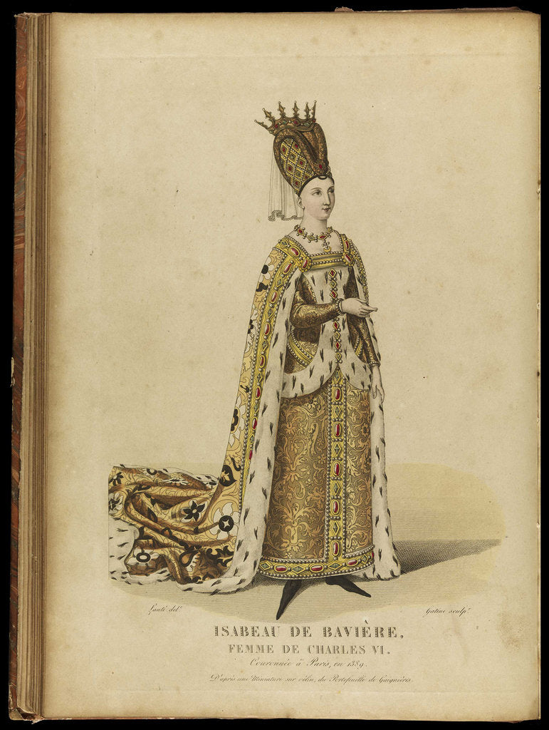 Detail of Isabeau de Bavière, Queen of France, Late 18th cent by Georges Jacques Gatine