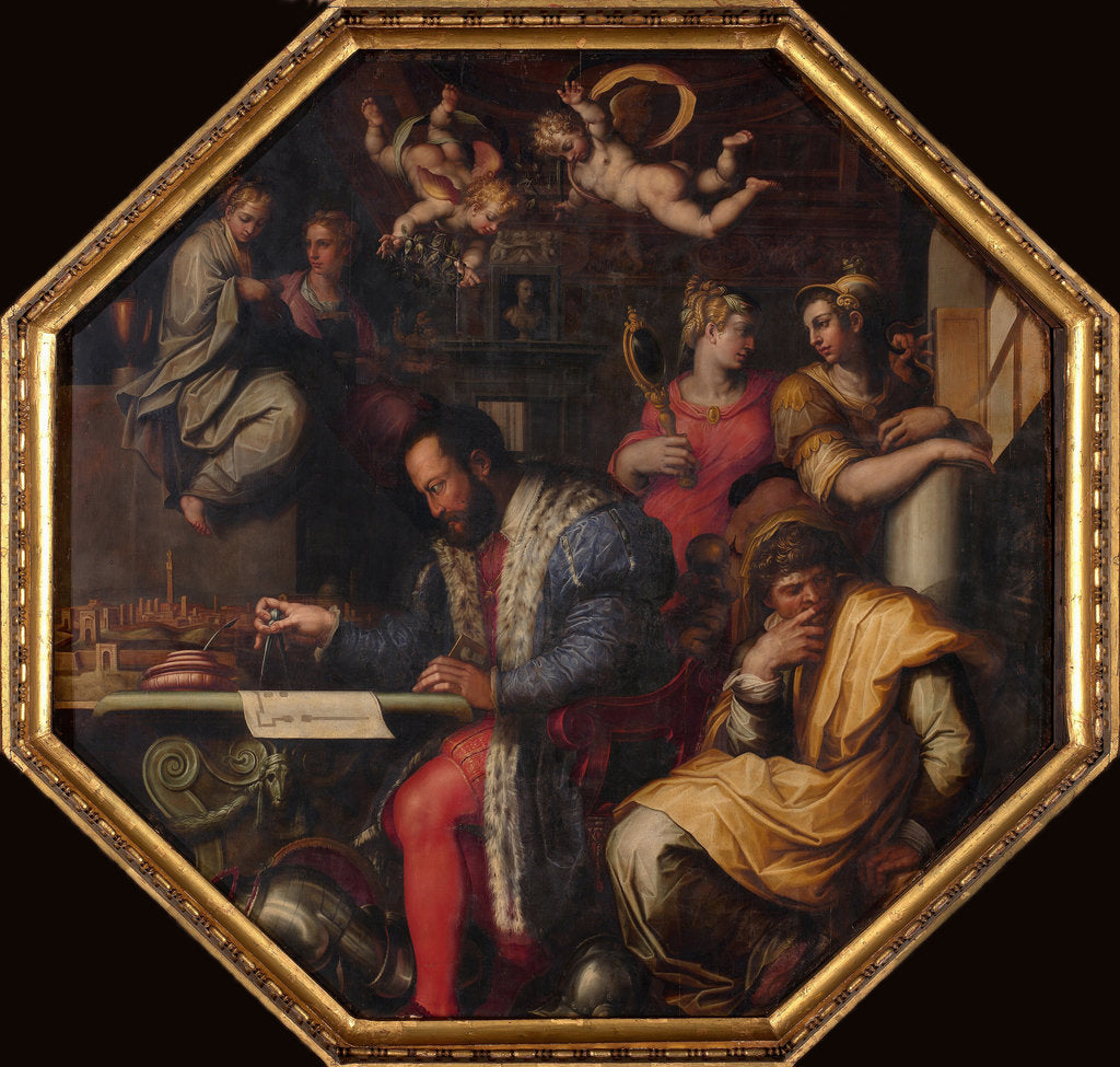 Detail of Cosimo studies the taking of Siena, 1563-1565 by Giorgio Vasari